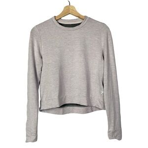 Gymshark Light Marled Pink Crewneck Long Sleeve Cropped Pullover S